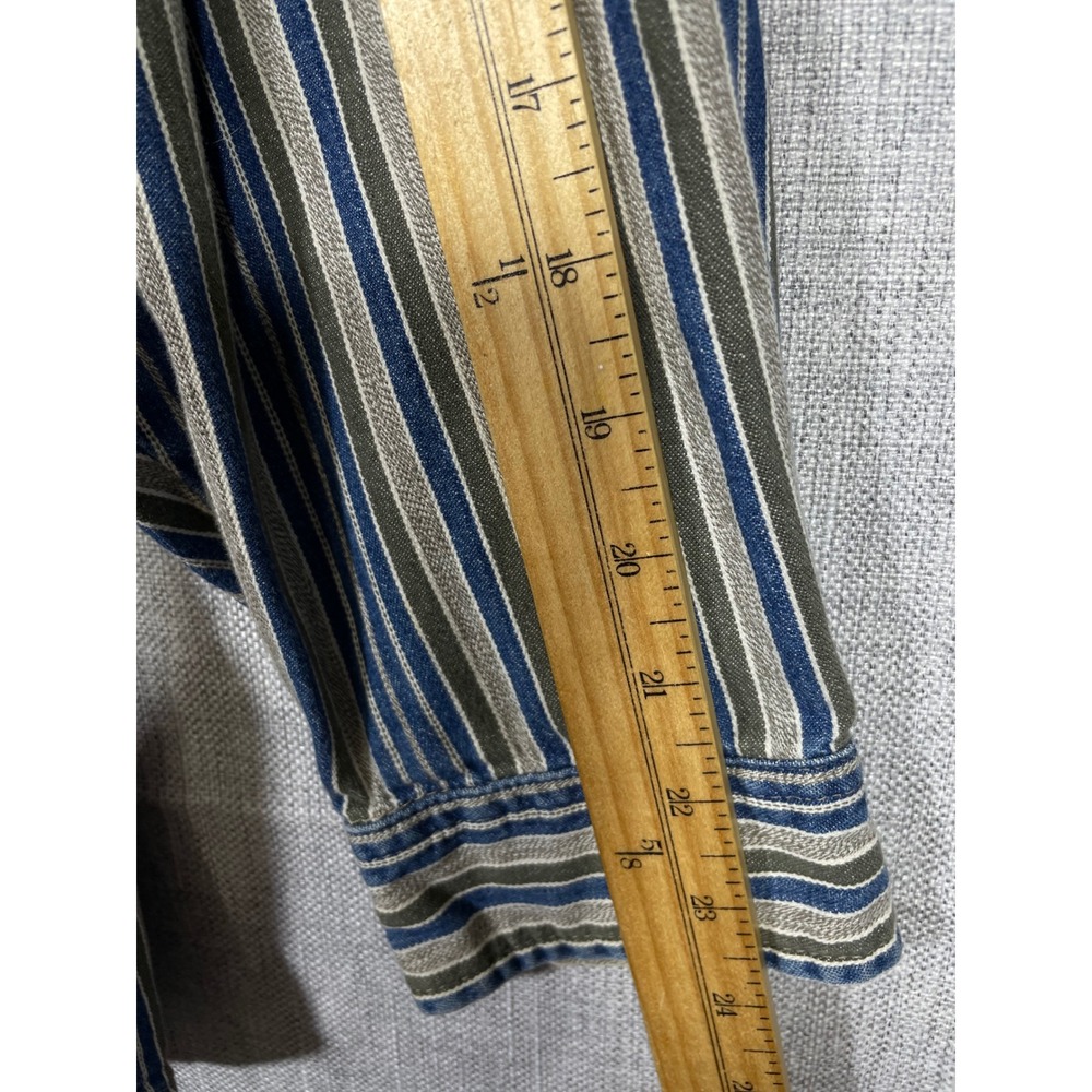 Vintage Guess Jeans USA Men XL Striped Button‎ Up Shirt Long Sleeve Menswear - Picture 10 of 12